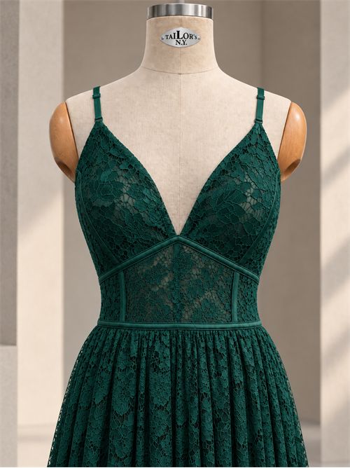 Abito bonton pizzo G FOR GIULSIE | LUX045VERDE BOTTIGLIA